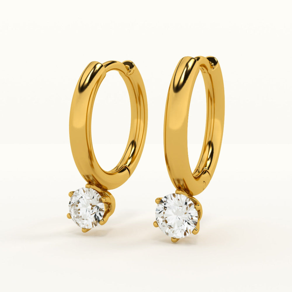 athena solitaire hoop earrings