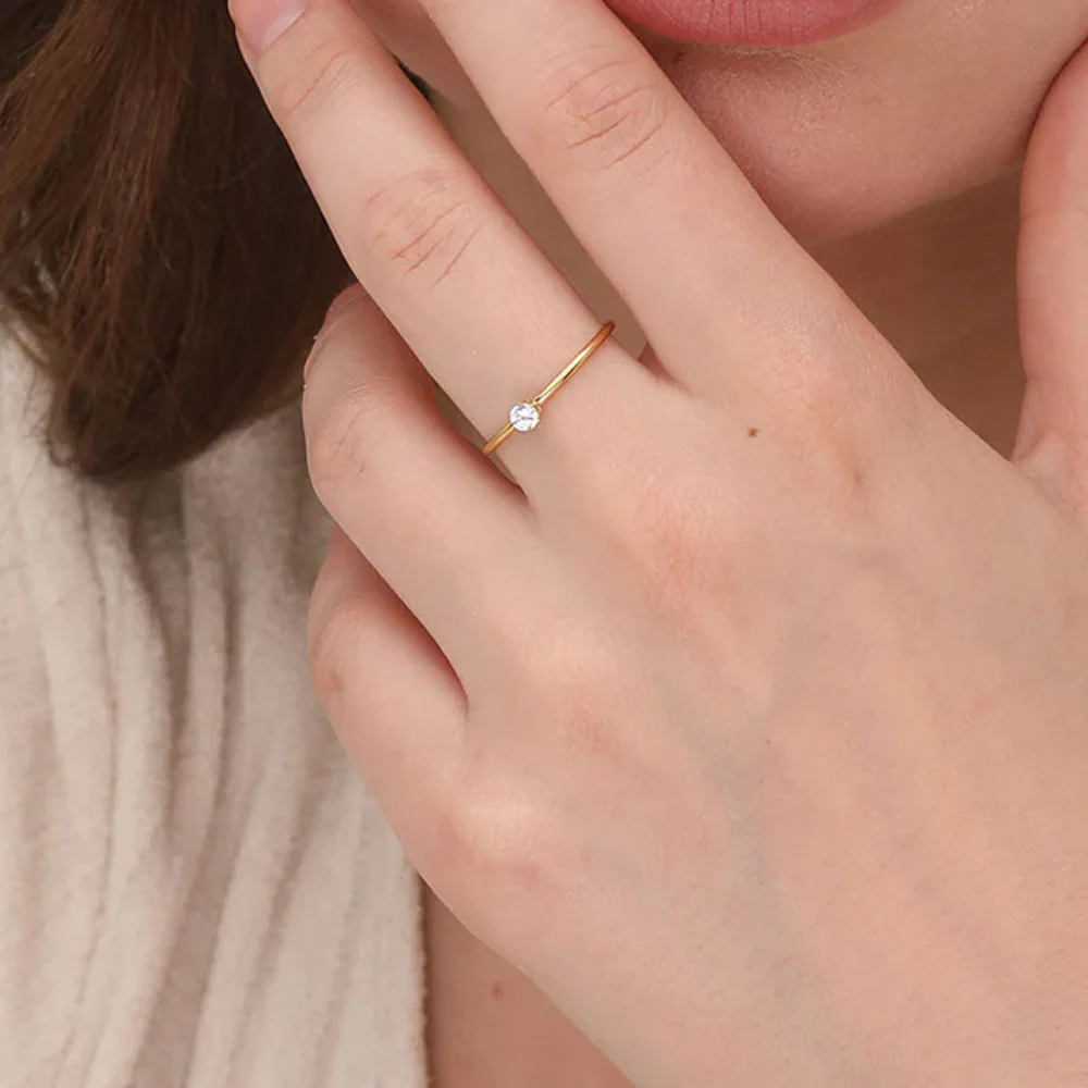 dainty solitaire ring